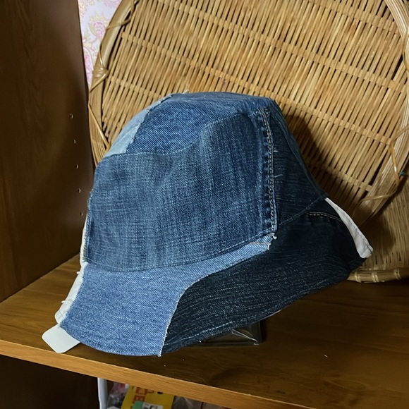 Refurbished denim patch bucket hat adult s/m - Picture 2 of 4